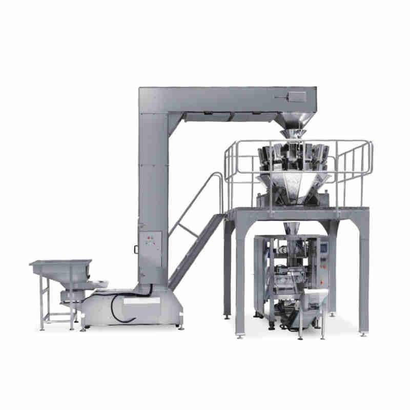 HL Series Z Shape Vertical Automatic Packaging Machine with Multihead Scale Bucket Elevator for Granular Block Material