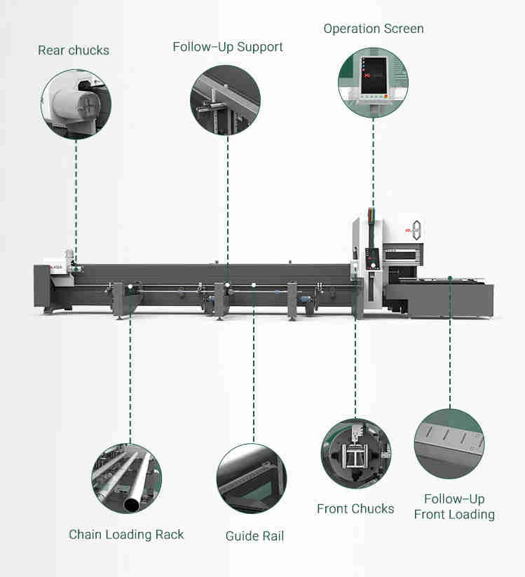 EP Laser Ppipe Cut 15-165mm Alloy Carbon Steel Iron Tube Pipes Fiber Laser Cutting Machine