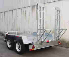 Tractor Trailer Transport Trailer for Excavator ATV Off-road Vehicle Lift 4 Wheel 1500kg Load