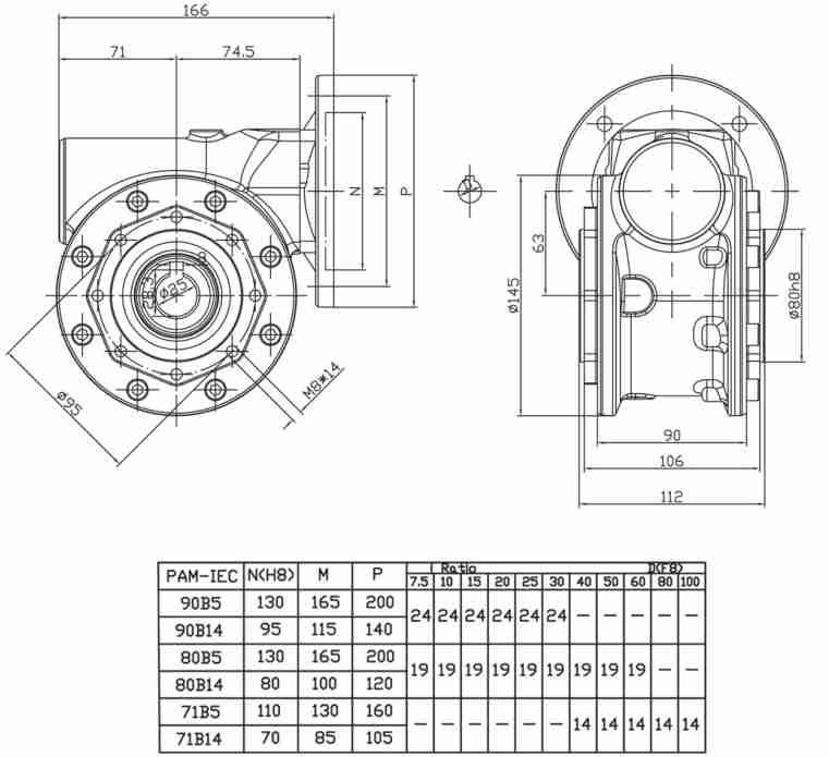 SSVF63 Stainless Steel 304 Speed Gear Reducer Worm Gearbox