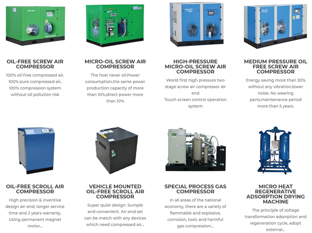 2.2 kW 3.7 kW 4.5 kW PM VSD Oil Free Scroll Type Air Compressor for Electric Bus or Gas Generator