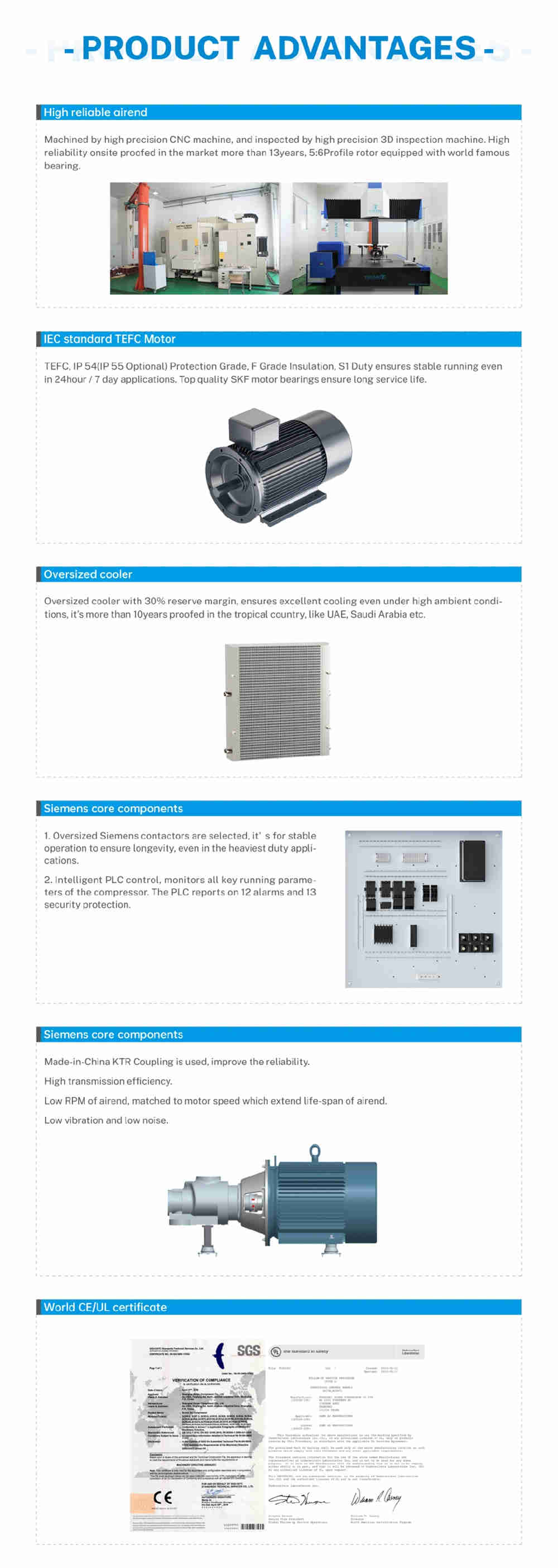 Direct Driven 15KW 20HP Screw air Compressor Distribution Compresor De Tornillo