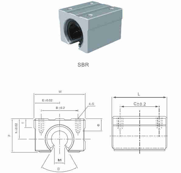 SBR Series Linear Bearing Assembly Linear Motion Slide Units of  SBR10UU SBR12UU SBR13UU SBR16UU SBR20UU SBR25UU  SBR30UU