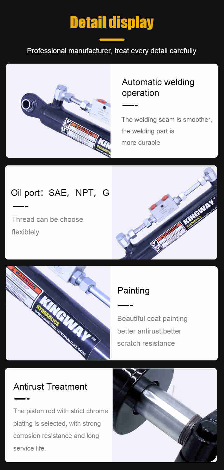 Customized Small Hydraulic Cylinder Two Way Top Link Hydraulic Piston Cylinder