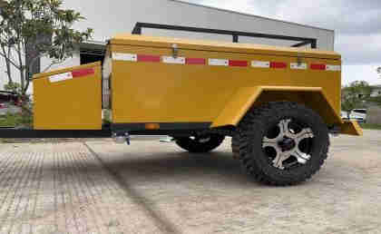 Two-wheel Box Luggage Trailer Camping Car Fishing Trailer With Rubber Torque Axle