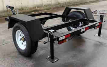 Multi-Purpose 2-Wheel Trailer with 1000kg Load Capacity Disc Drum Brakes and Parking Brake Jack for Car Transport
