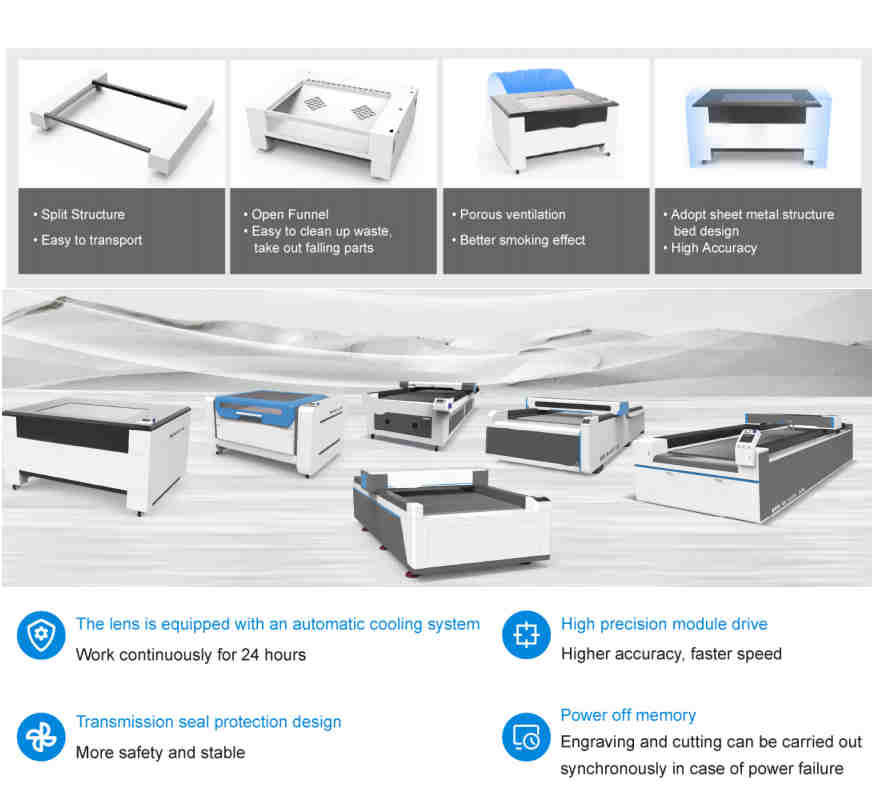 Laser Engraving Machine 1390E Knife bar Platform Lifting Platform Integrated Machine