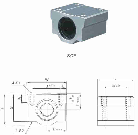 SCE Series Linear Bearing Assembly Linear Motion Slide Units of SCE8UU SCE12UU SCE16UU SCE20UU SCE25UU SCE30UU SCE40UU SCE50UU