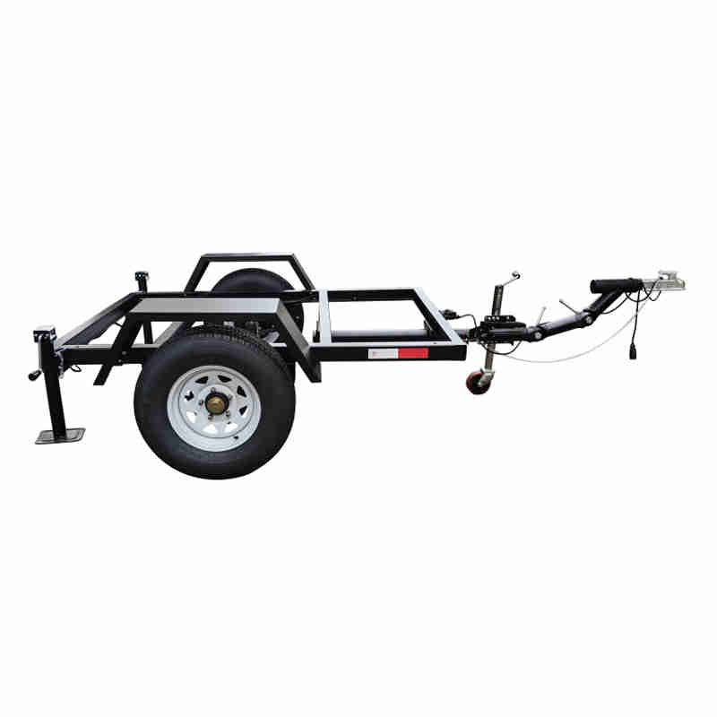 Multi-Purpose 2-Wheel Trailer with 1000kg Load Capacity Disc Drum Brakes and Parking Brake Jack for Car Transport
