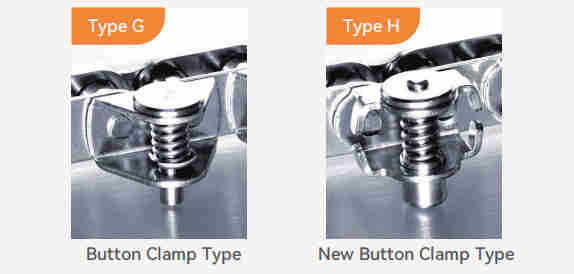 New Button Clamp (Type H)  10B1GC-H Stainless Steel Gripper Roller Chain for Form Fill and Vacuum Seal Wrapping