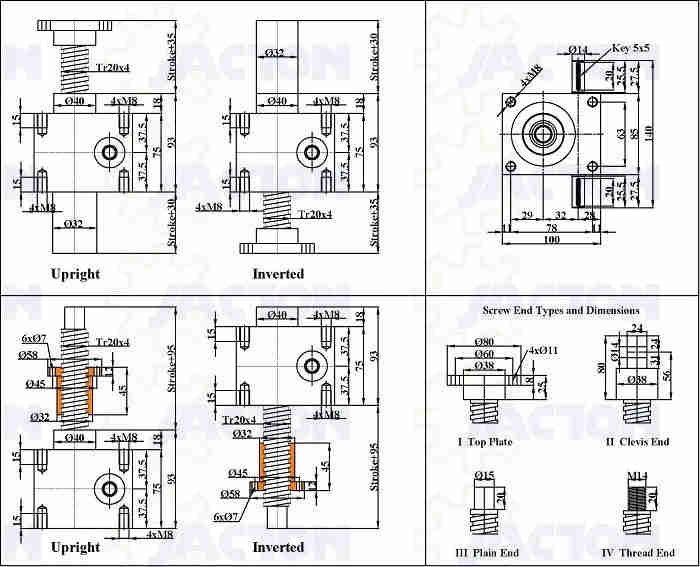 10kN Screw Jack, JTC10 Miniature Screw Jacks