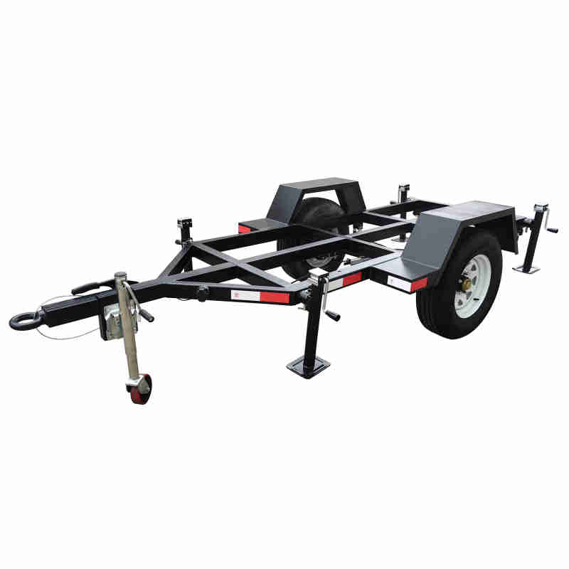 Load 2500kg 2 Wheel Trailerwith Parking Brake and Jack for SUV Truck Car Tractor