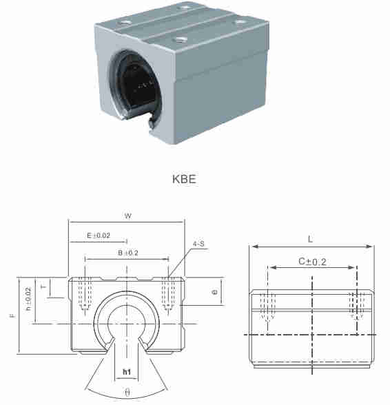 KBE Series Linear Bearing Assembly Linear Motion Slide Units of KBE16UU KBE20UU KBE25UU KBE30UU KBE40UU KBE50UU