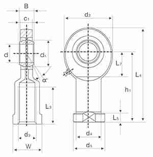 GIR...DO Series Joint Rod End with Left or Right Hand Female Thread GIR6DO GIR80DO