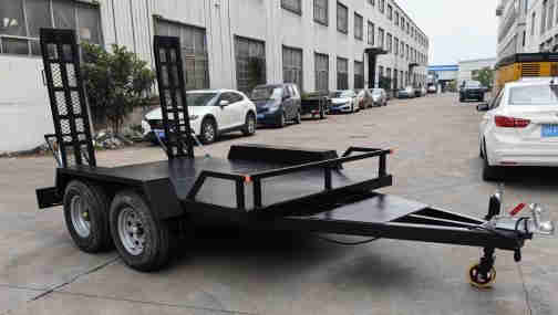 4 Wheeled 3500kg Load ATV Trailer for Fire Fighting Robots Excavators With Boarding Ladder
