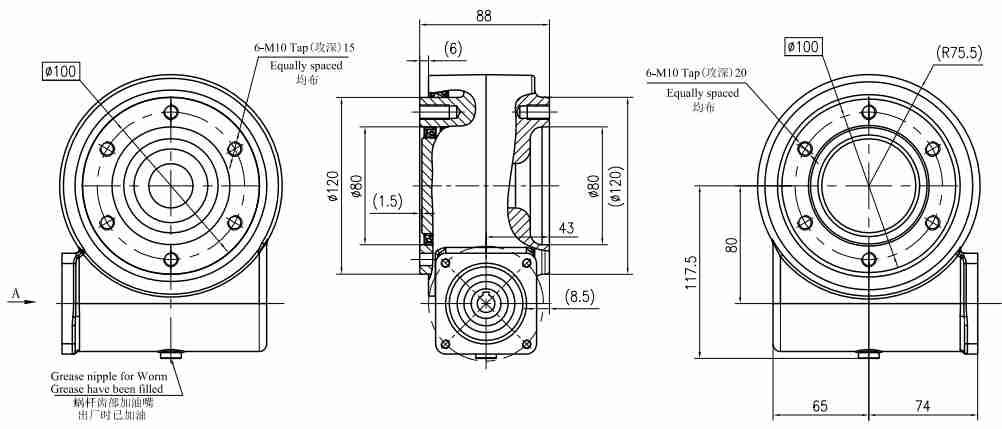 JS3 Ratio 51:1 Slewing Drive Gearbox Reducer Gear Slew Drive for Crane Aerial Work Truck