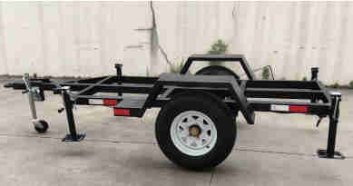 Load 2500kg 2 Wheel Trailerwith Parking Brake and Jack for SUV Truck Car Tractor