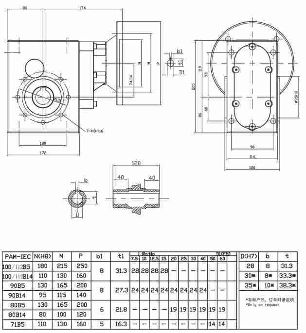 SSKM075 Corrosion Resistant 304 Stainless Steel Hypoid Gear Gearbox Reducer