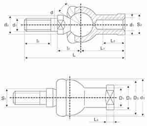 SQZ...RS Series Steel Straight Ball Rod End Bearings with Left or Right Hand Thread Rubber Dust Seal-SQZ5RS SQZ22RS
