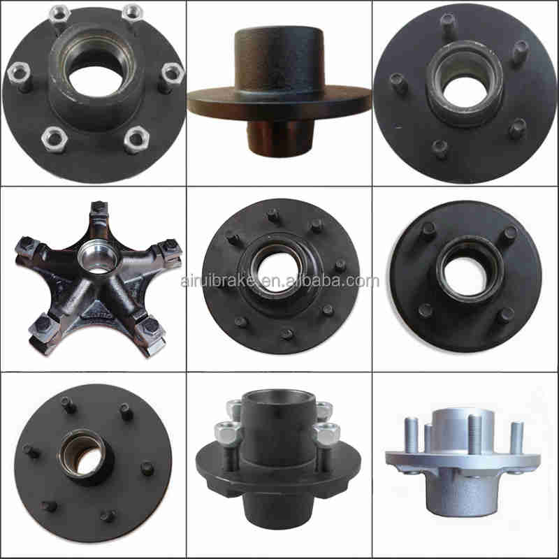 Trailer Hub5 Bolts 4.25" 4.5" 4.75" 5" 5.5" PCD Idler Trailer Hub Assembly with Trailer Axle Kit for 2500-lb Axle