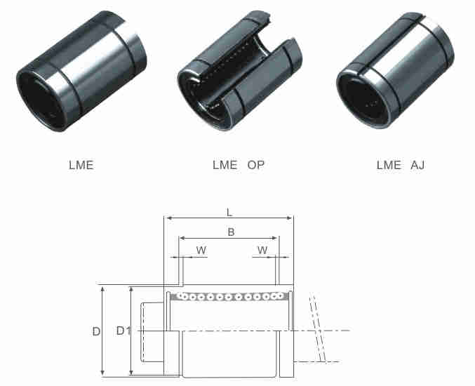 LME KB Series Linear Bush Bearing Bushing of LME5UU LME8UU LME12UU LME16UU LME20UU LME25UU LME30UU LME40UU LME50UU LME60UU