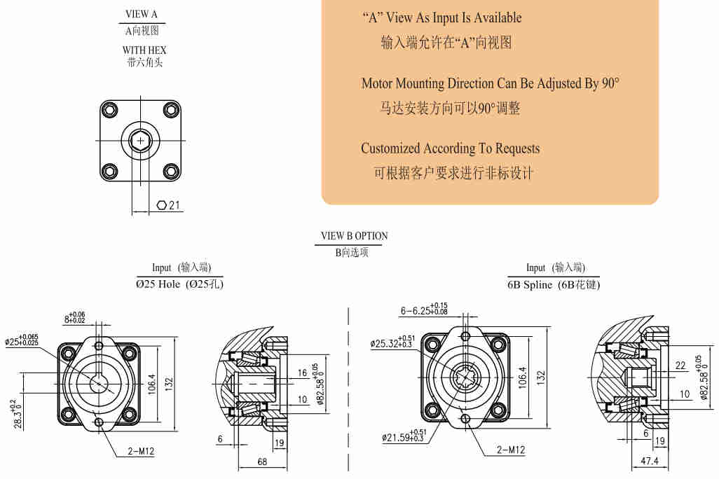JW25 Ratio 104:1 Slewing Drive Gearbox Worm Gear Slew Drive for Beam Carrier Fog Cannon