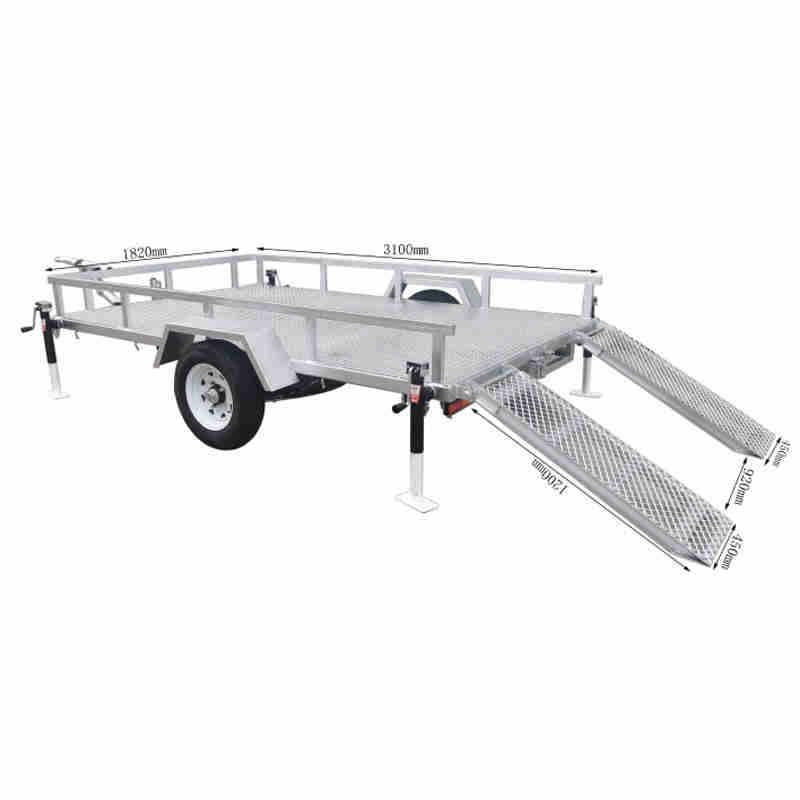 1000kg Load 4-Wheel Trailer for Excavator ATV Crawler Machine Travel System Car Trailers for Off-Road Vehicles