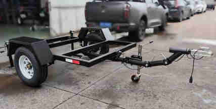 Multi-Purpose 2-Wheel Trailer with 1000kg Load Capacity Disc Drum Brakes and Parking Brake Jack for Car Transport