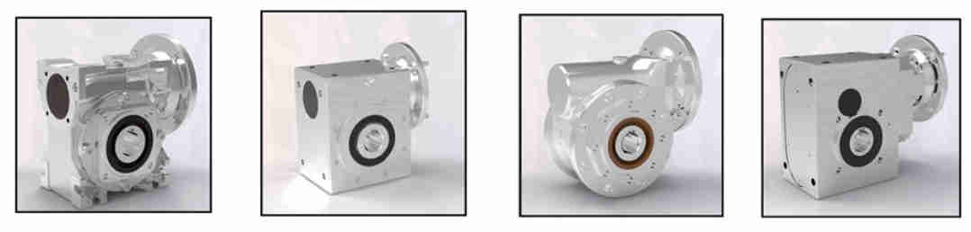 Corrosion Resistant SSRV090 Stainless Steel Worm Gearbox Customizable ODM Motor Drive Speed Reducer with Gear Wheel Reduction