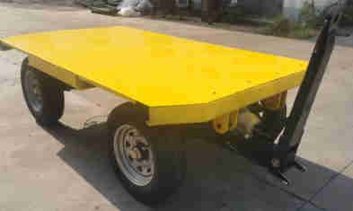 Airport Luggage Transfer Transport Flatbed Trailer with Lifting Rod Automatic Hydraulic Brake