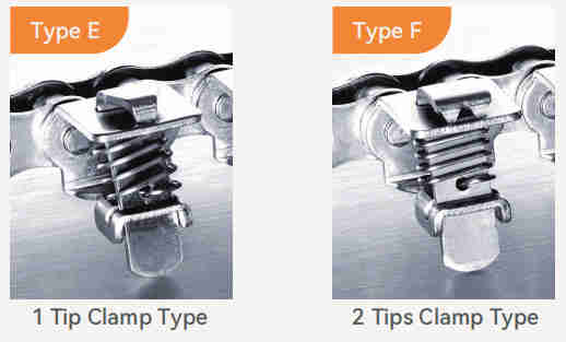 1 Tip Clamp (Type E) 08B1GC-E Stainless Steel Gripper Roller Chain for Form Fill and Vacuum Seal Wrapping
