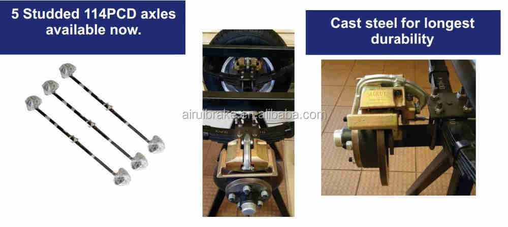 Stub Axle for 2000kg Boat Trailer Hot Dip Galvanizing Mechanical Disc Brake Trailer Accessories for Rv Use