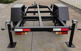 Load 2500kg 2 Wheel Trailerwith Parking Brake and Jack for SUV Truck Car Tractor