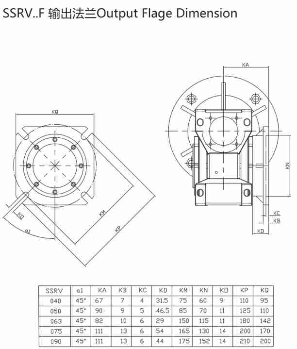 Corrosion Resistant SSRV090 Stainless Steel Worm Gearbox Customizable ODM Motor Drive Speed Reducer with Gear Wheel Reduction