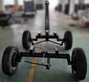 Load 5000KG Metal Torsion Shock Absorber 4 Wheel Tractor Trailer with Front and Rear Axles