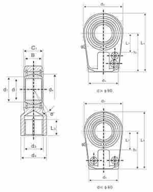 GIHR..DO Series Pneumatic and Hydraulic Systems Joint Rod End with Female Thread Locking Nuts