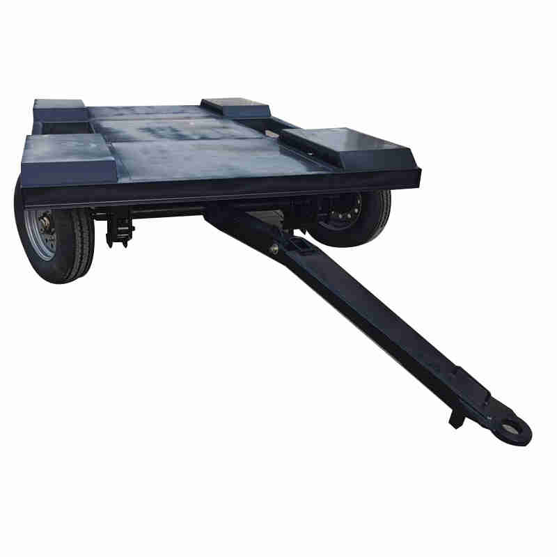 Small 4-ton 4-wheel Flatbed Trailer for Air Compressor Mobile Transportation with Parking Brake