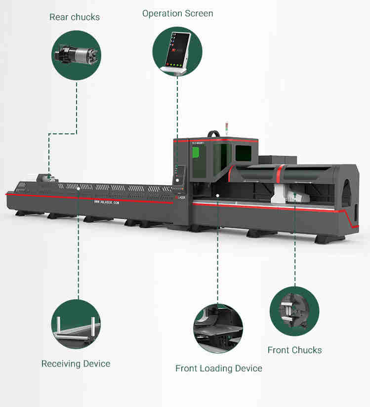 EP Manufacturer 15-350mm Ss Pipe h Beam Laser Cutter zero Tailings Three-chuck Laser Pipe Cutting Machine