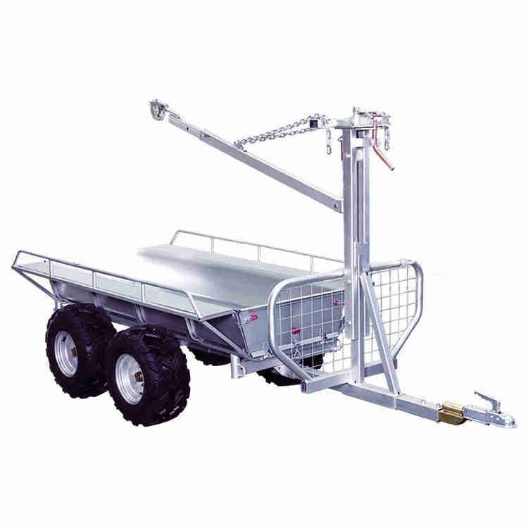 Heavy Duty ATV Log Trailer with Crane for Car Transport