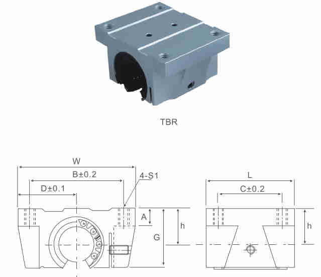 TBR Series Linear Bearing Assembly Linear Motion Slide Units of TBR16UU TBR20UU TBR25UU TBR30UU