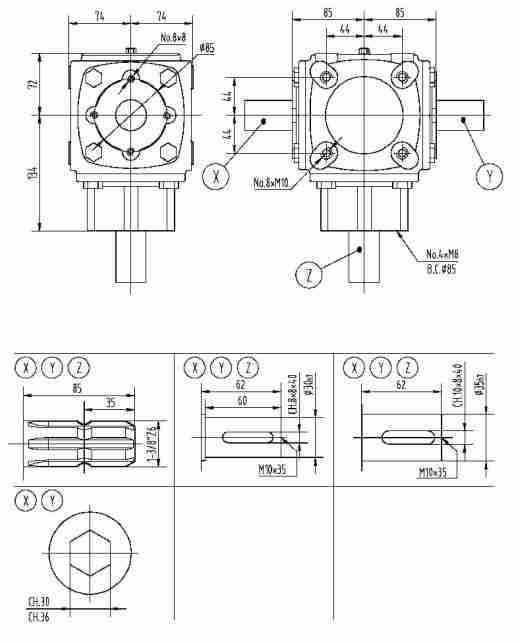 Agricultural  259 Series 30HP Gearbox for Manure Spreader Fertilizer Spreader