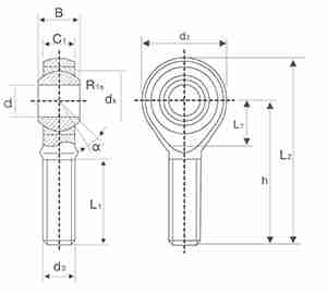 SA...T/K Series Right/Left Female Hand Thread Joint Rod End Bearing