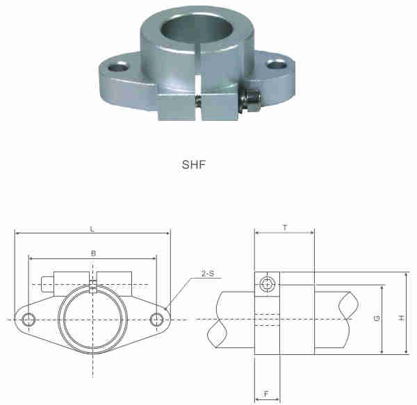 SHF Series Linear Bearing Assembly Horizontal Type Shaft Support of SHF8 SHF10 SHF12 SHF13 SHF16 SHF20 SHF25 SHF30 SHF35 SHF40