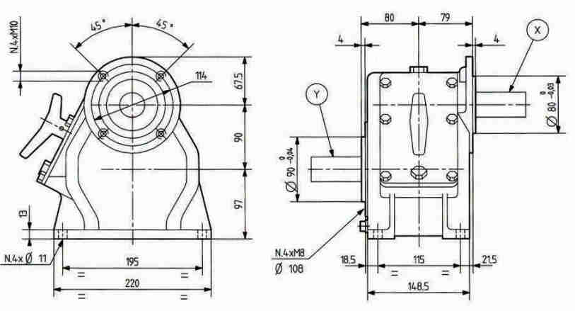 D727 Series 540rpm Agricultural Gearbox for Sprayer