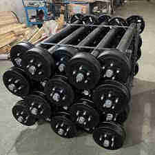 Wholesale Light Round Solid Shaft Axle Agricultural  Axle 10 Bolt Wheel Hub Square Drop Axle with Electric Brake for Horse Float