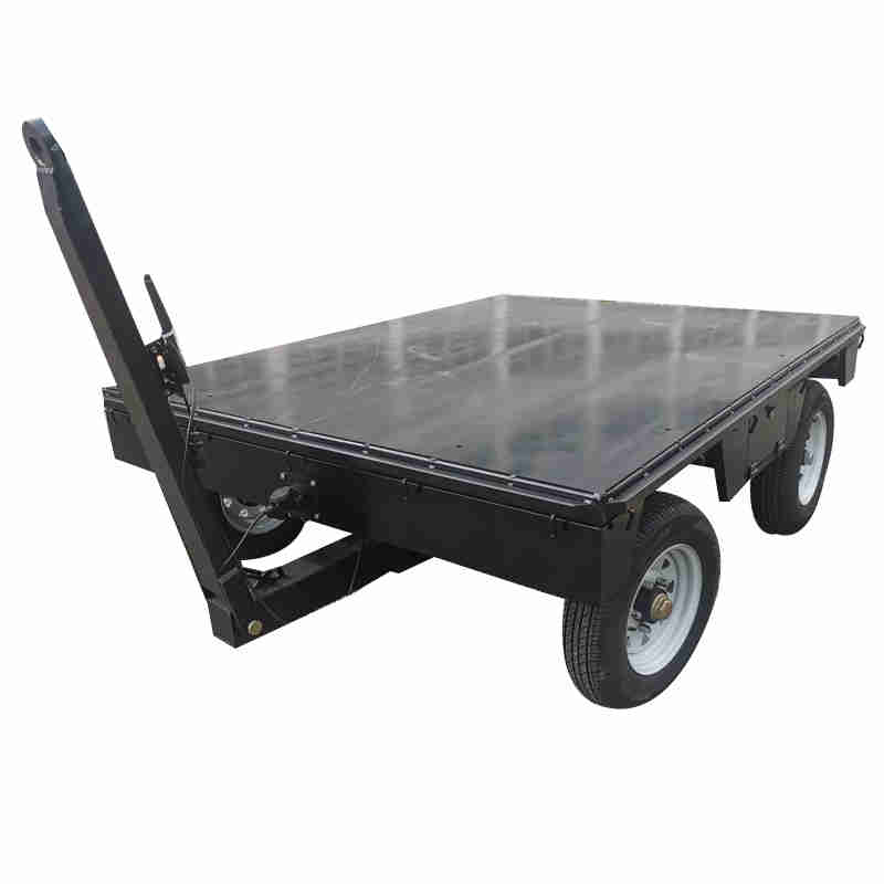 Front Axle Steering Vehicle Four-wheel Flatbed Flat Trailer with 2000kg Load Capacity for Transport Towing