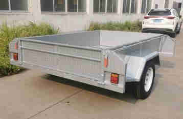 European and American Small Flatbed 2-Wheel Box Fence Trailer for Mobile Construction Machinery 2-Wheel Box Type Car Trailers