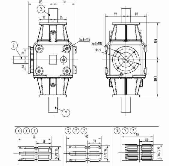 Agricultural T92D Series 100HP Gearbox for Baler