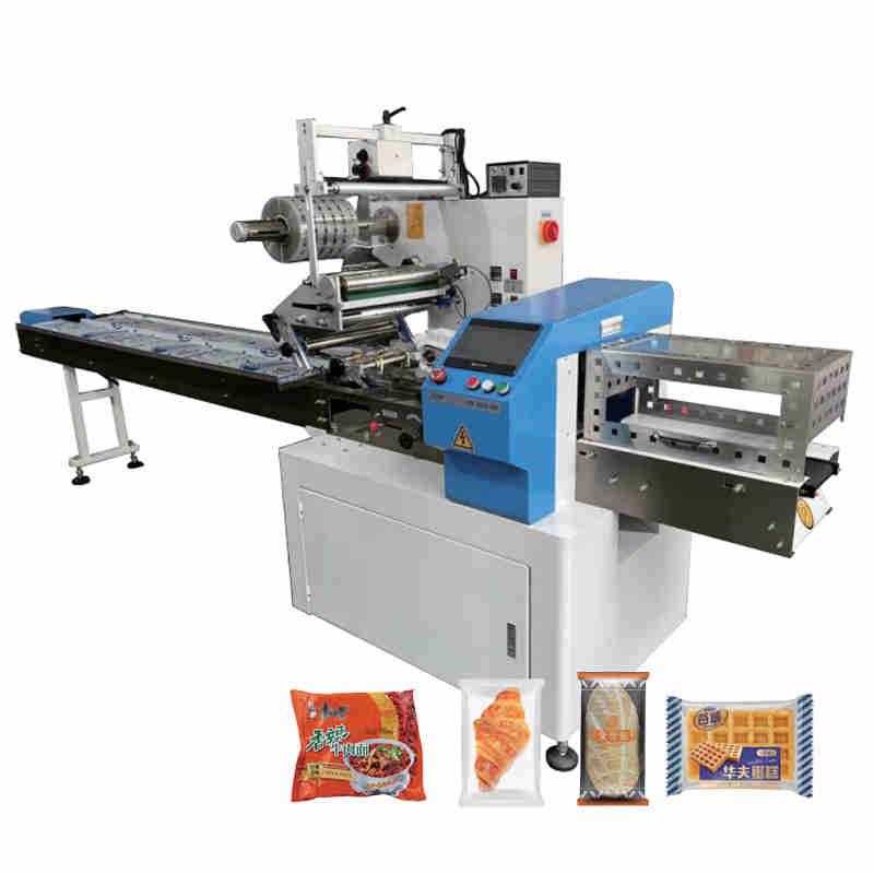 Horizontal Packing Machine (Film on Top Side) for Cake, Bread, Vermicelli, Instant Noodles, Disposable Chopsticks and Spoons
