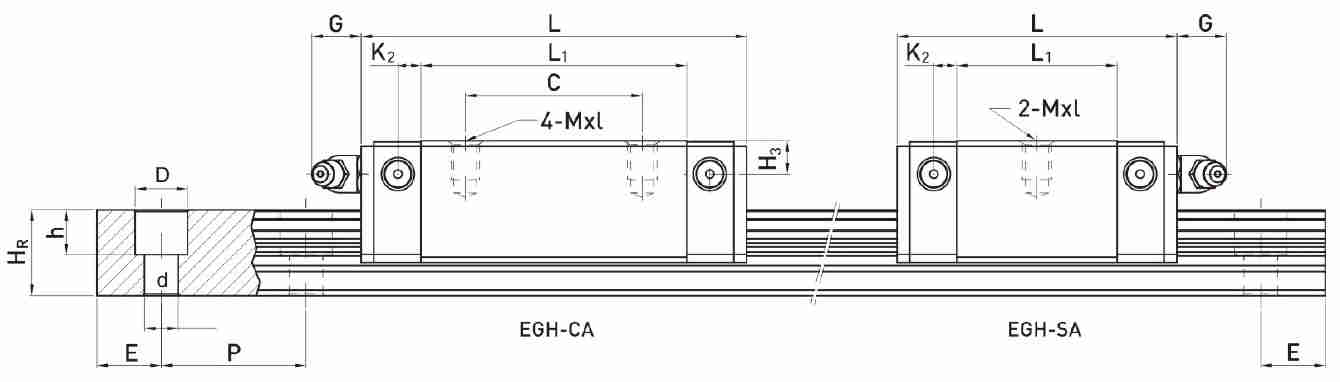 EGH-SA EGH-CA Series Linear Guideway Guide Rail for CNC Machine Tool Lathe